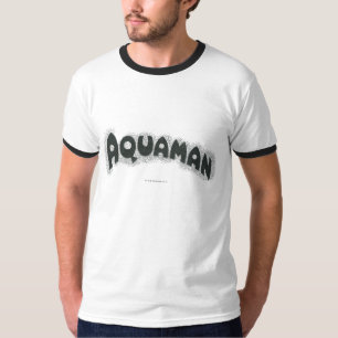 Aquaman Grunge Black Logo T-Shirt