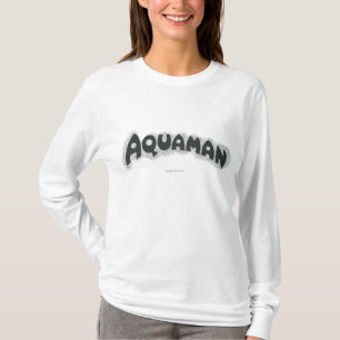 Aquaman Grunge Black Logo T-Shirt