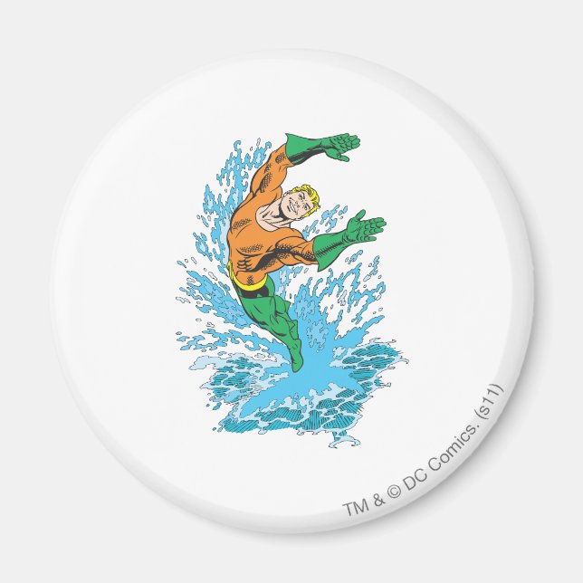 Aquaman Leaps in Wave Magnet (Front)