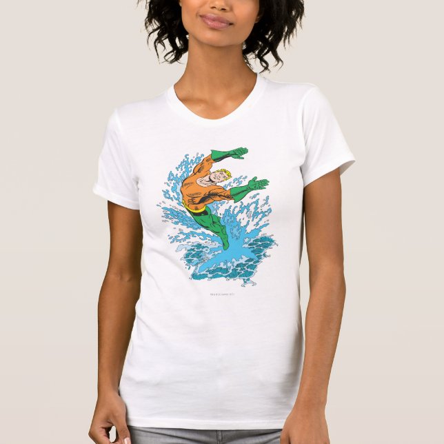 Aquaman Leaps in Wave T-Shirt (Front)