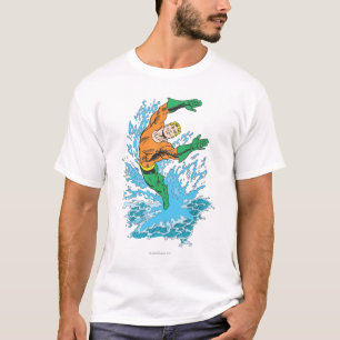 Aquaman Leaps in Wave T-Shirt