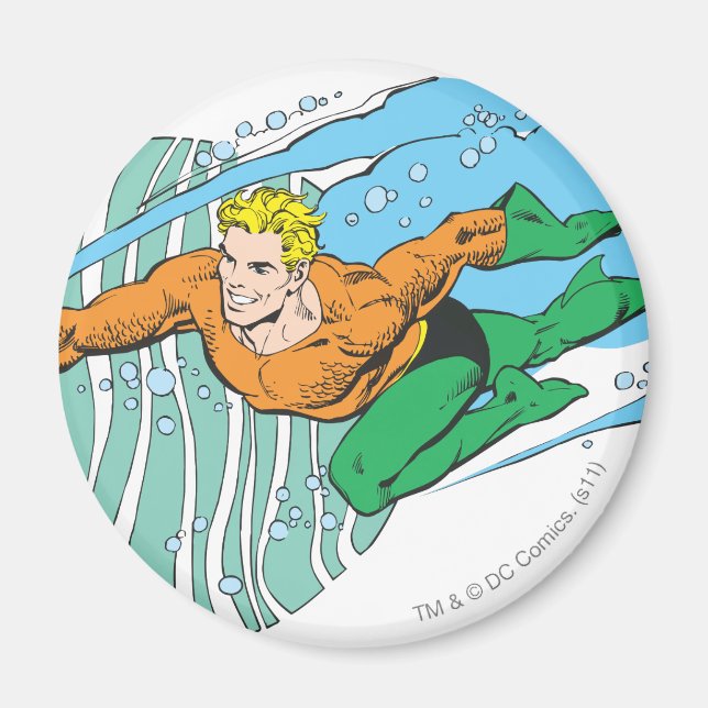 Aquaman Leaps Left Magnet (Front)