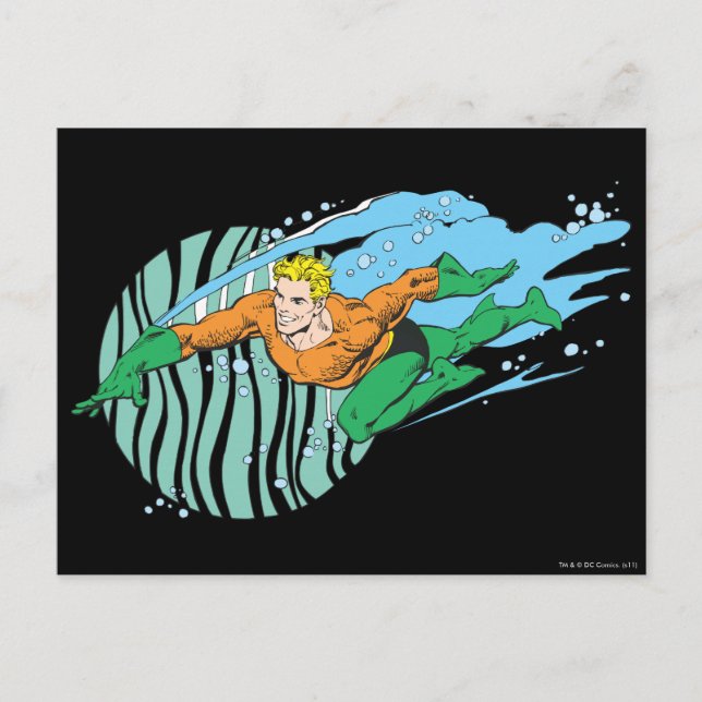 Aquaman Leaps Left Postcard (Front)