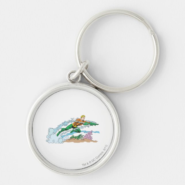 Aquaman Leaps Over Coral Key Ring (Front)