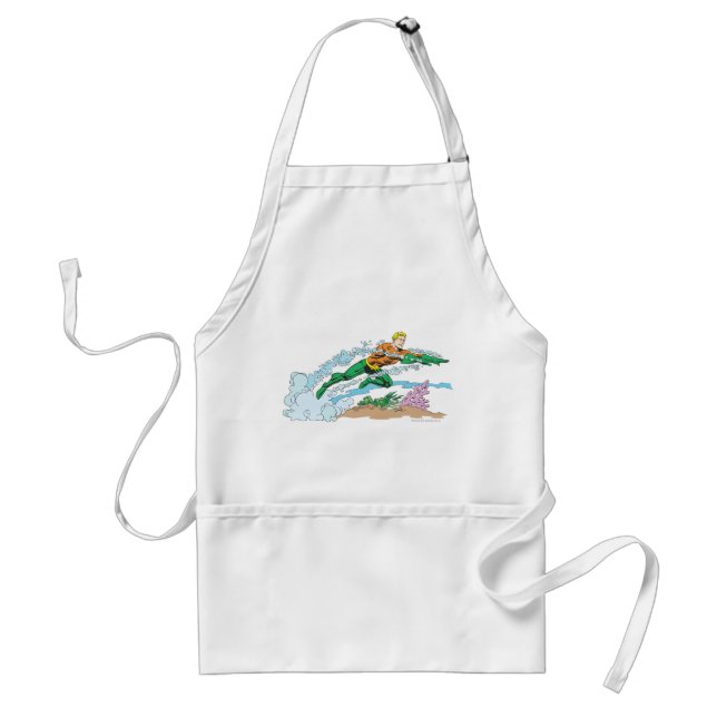 Aquaman Leaps Over Coral Standard Apron (Front)