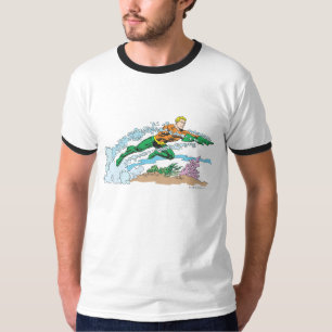 Aquaman Leaps Over Coral T-Shirt