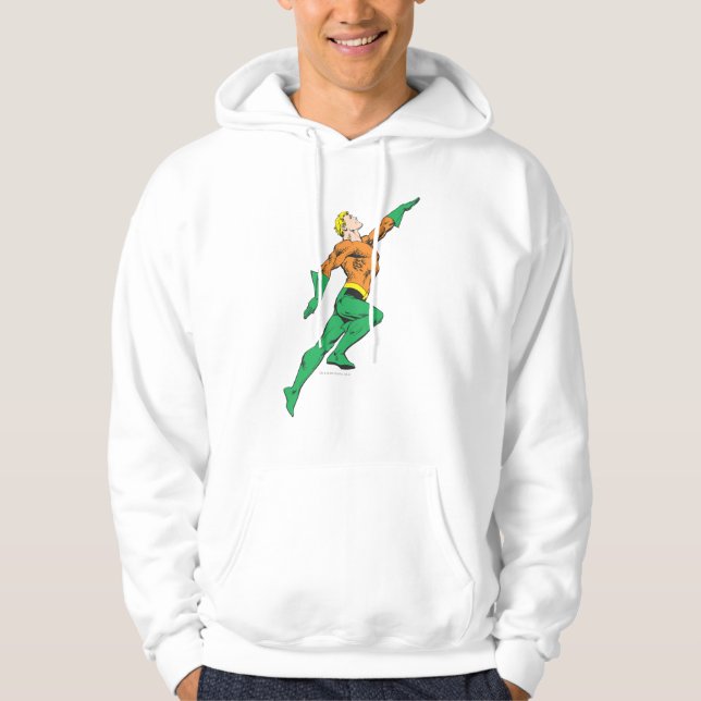 Aquaman Leaps Up Hoodie (Front)
