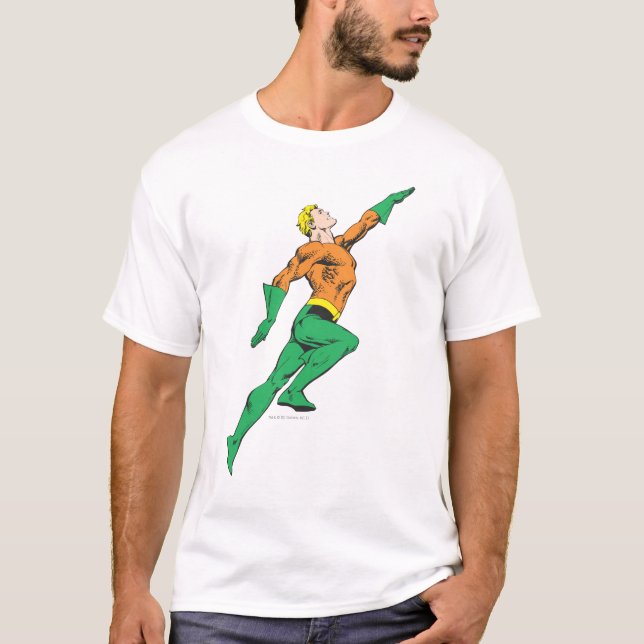 Aquaman Leaps Up T-Shirt (Front)