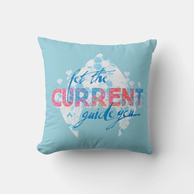 Aquaman | "Let The Current Guide You" Logo Graphic Cushion (Front)