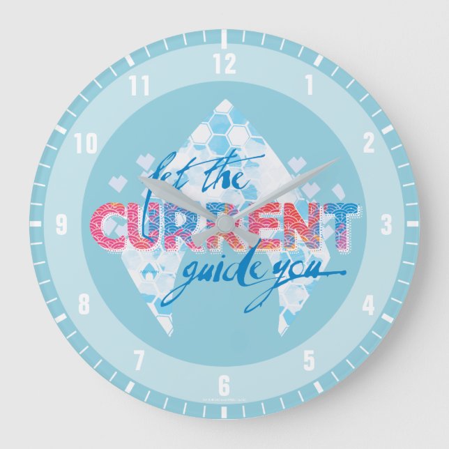 Aquaman | "Let The Current Guide You" Logo Graphic Large Clock (Front)