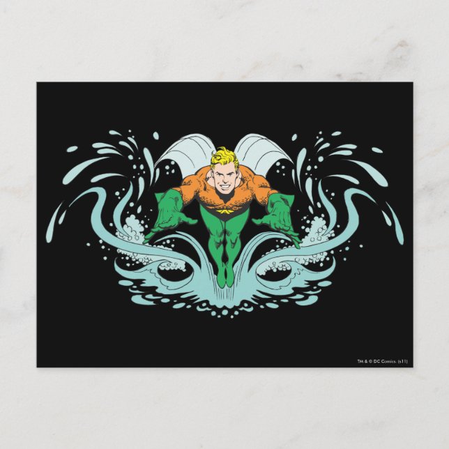 Aquaman Lunging Forward Postcard (Front)
