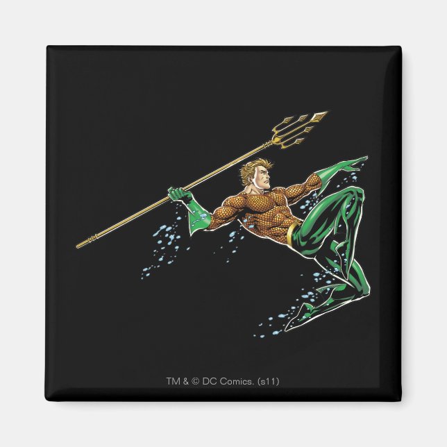 Aquaman Lunging with Spear Magnet (Front)