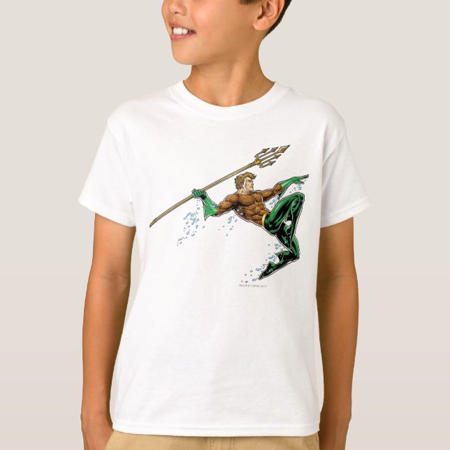 Aquaman Lunging with Spear T-Shirt (Front)