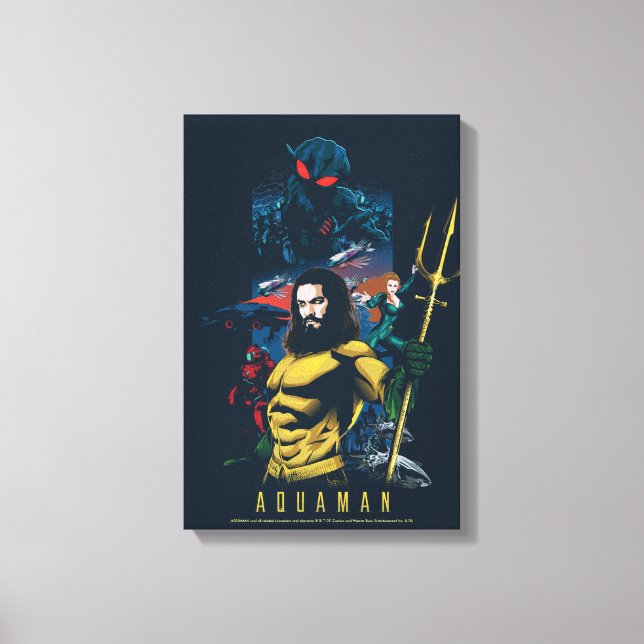 Aquaman | Orin, Mera, and Black Manta Graphic Canvas Print (Front)