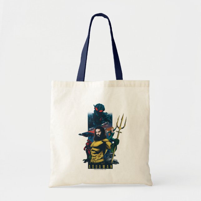 Aquaman | Orin, Mera, and Black Manta Graphic Tote Bag (Front)