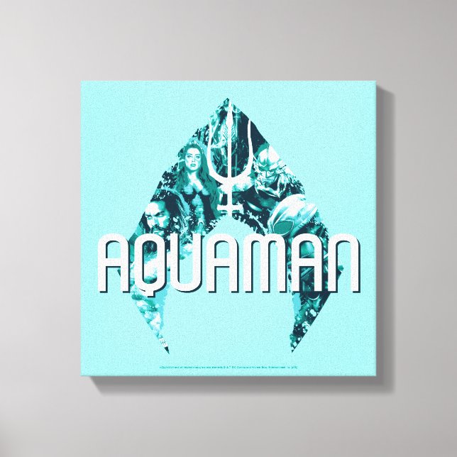 Aquaman | Orin, Mera, Orm & Black Manta In Symbol Canvas Print (Front)