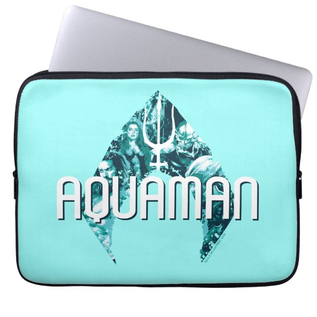 Aquaman | Orin, Mera, Orm & Black Manta In Symbol Laptop Sleeve (Front)