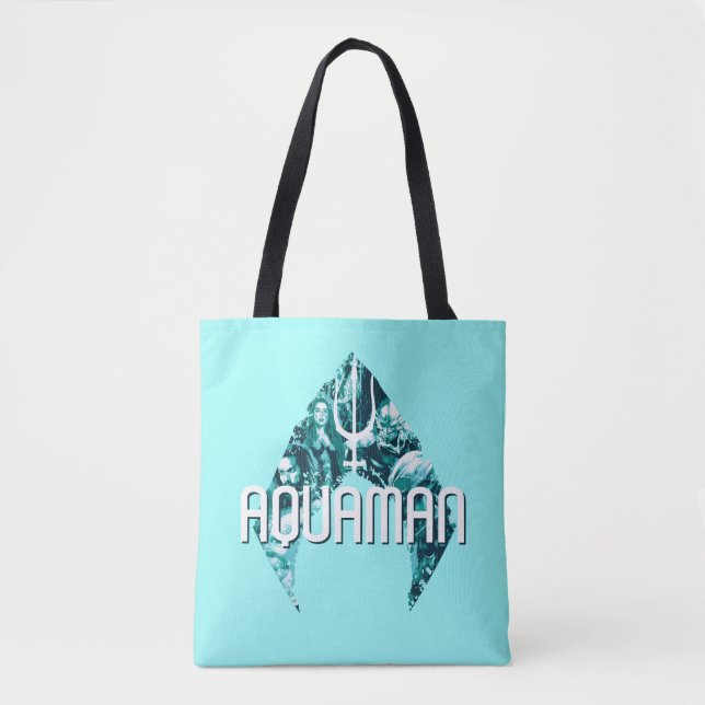 Aquaman | Orin, Mera, Orm & Black Manta In Symbol Tote Bag (Front)