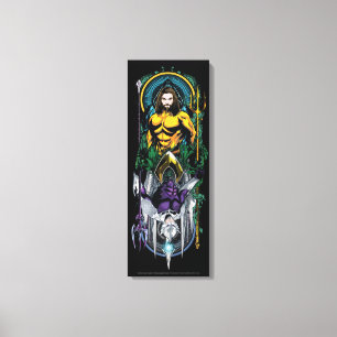 Aquaman   Orin & Orm Reversible Art Nouveau Panel Canvas Print