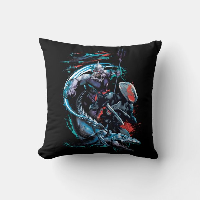 Aquaman | Orm, Black Manta, Tylosaur, & Ships Cushion (Front)