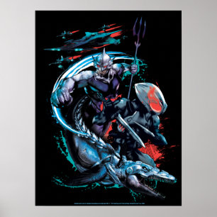 Aquaman Orm, Black Manta, Tylosaur, & Ships Poster