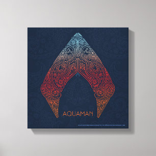 Aquaman   Paisley Aquaman Logo Canvas Print