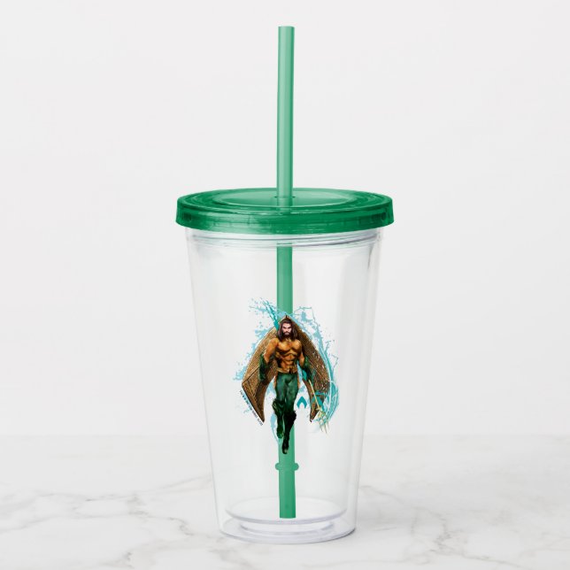 Aquaman | Prince Orin With Aquaman Logo Acrylic Tumbler (Front)