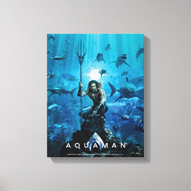 Aquaman | Prince Orin With Aquatic Animals Canvas Print (Front)