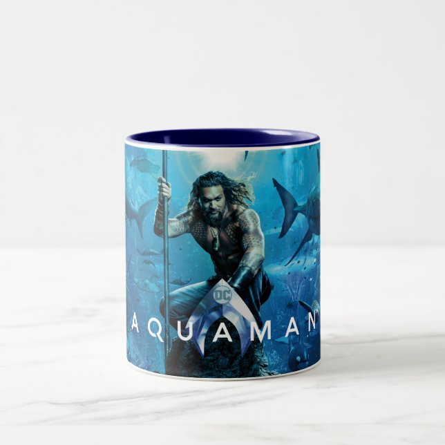 Aquaman | Prince Orin With Aquatic Animals Two-Tone Coffee Mug (Center)