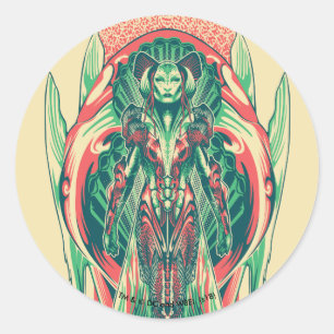 Aquaman   Queen Fisherman Art Nouveau Panel Classic Round Sticker