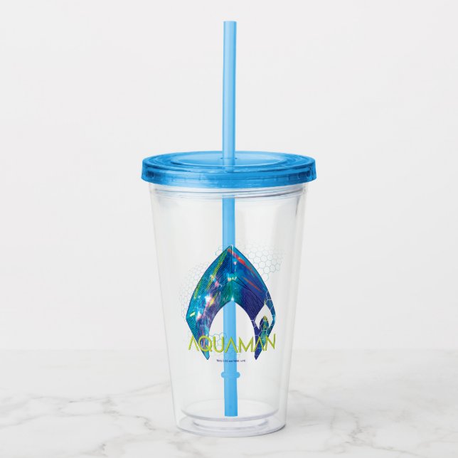 Aquaman | Refracted Aquaman Logo Acrylic Tumbler (Front)