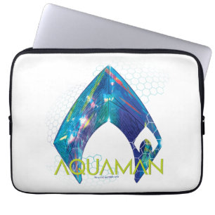 Aquaman Refracted Aquaman Logo Laptop Sleeve