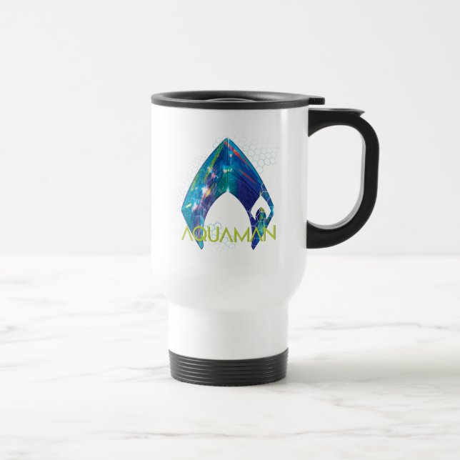 Aquaman | Refracted Aquaman Logo Travel Mug (Right)