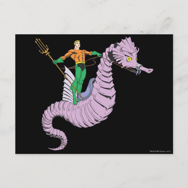 Aquaman Rides Seahorse Postcard (Front)