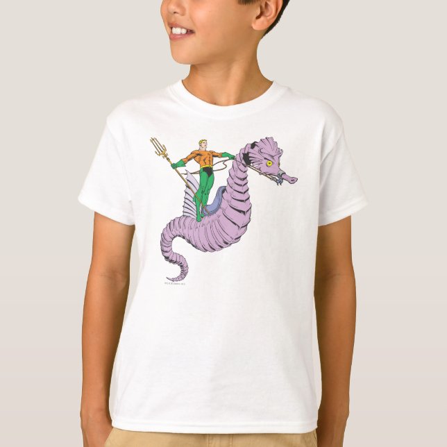 Aquaman Rides Seahorse T-Shirt (Front)