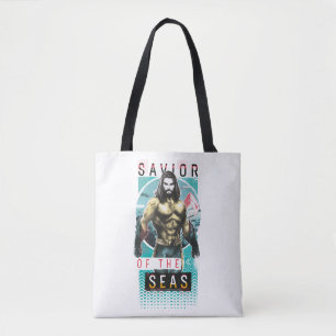 Aquaman   "Saviour Of The Seas" Modernist Graphic Tote Bag