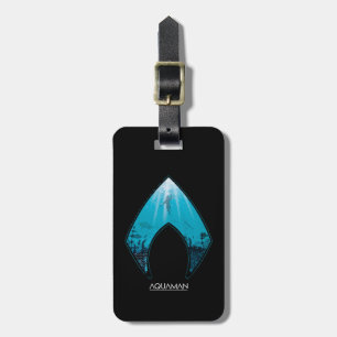 Aquaman   See Through Aquaman Logo Ocean Graphic Luggage Tag