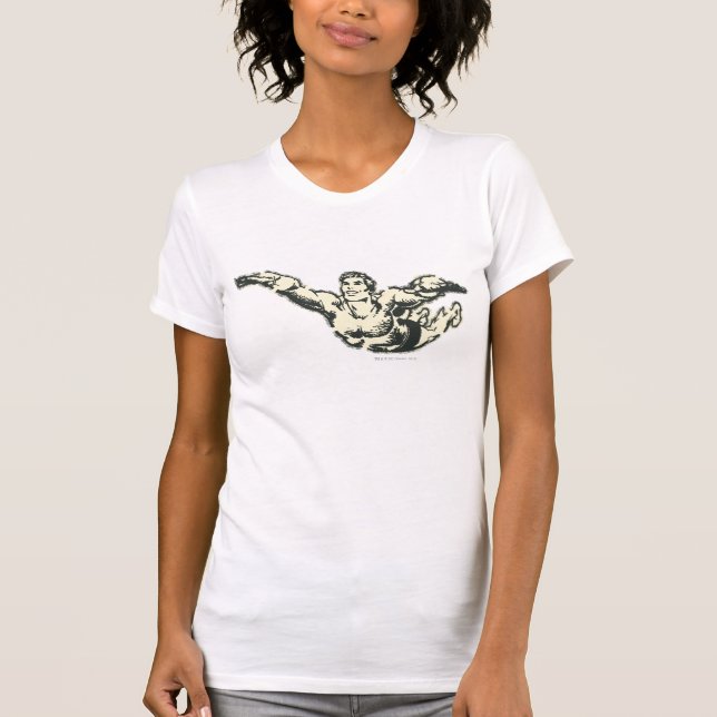 Aquaman Soars BW T-Shirt (Front)