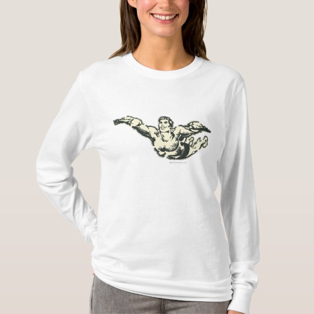 Aquaman Soars BW T-Shirt (Front)