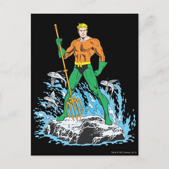 Aquaman Stands with Pitchfork Postcard (Front)