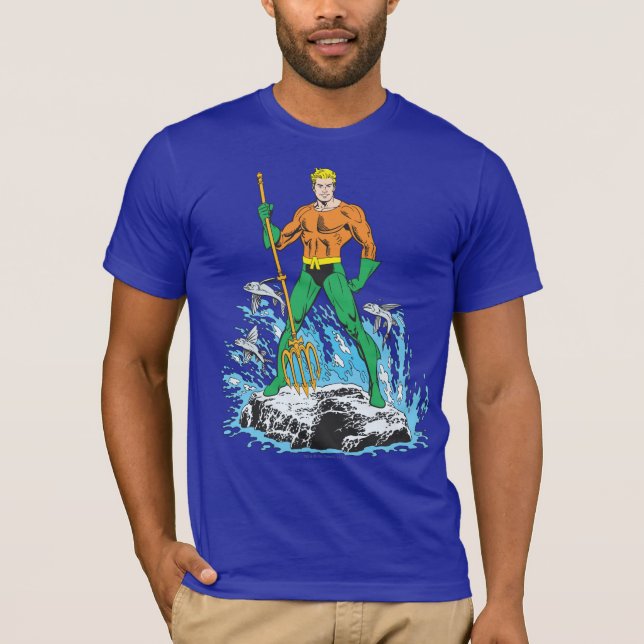 Aquaman Stands with Pitchfork T-Shirt (Front)