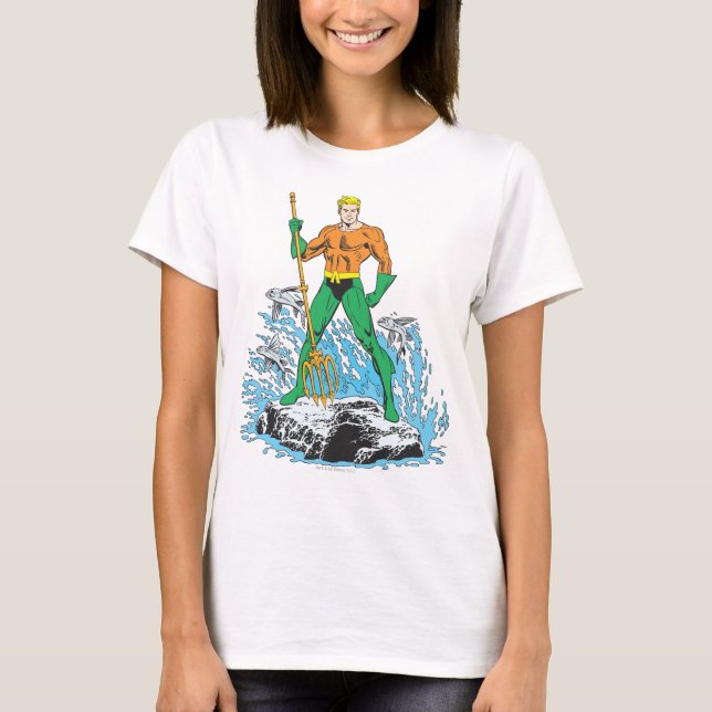 Aquaman Stands with Pitchfork T-Shirt (Front)