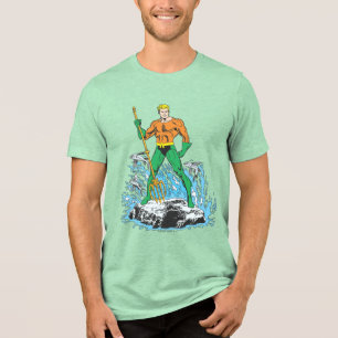 Aquaman Stands with Pitchfork Tri-Blend Shirt