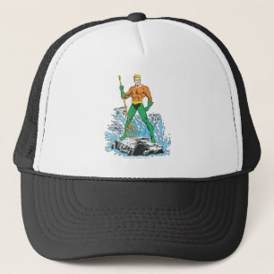 Aquaman Stands with Pitchfork Trucker Hat