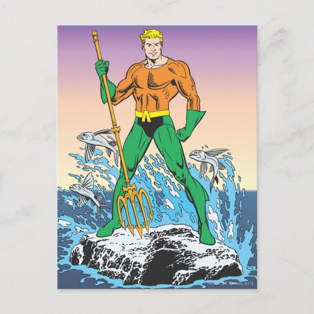 Aquaman Stands With Spear Postcard (Front)