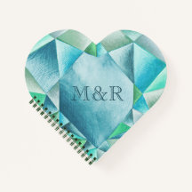 Aquamarine 19 Years Wedding Anniversary Guest Book