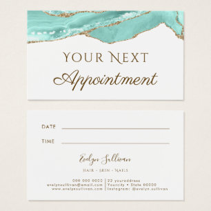 Aquamarine Agate Appointment Card
