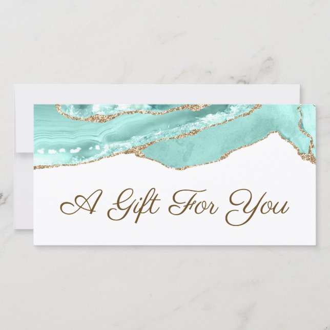 Aquamarine agate gift certificate (Front)