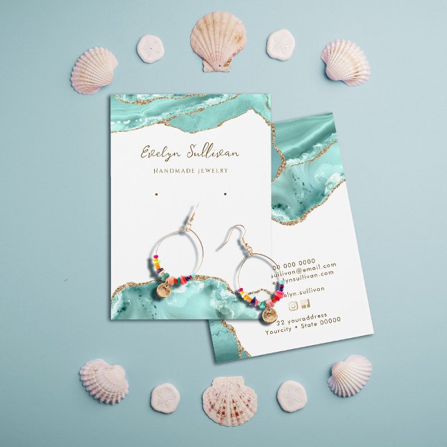 Aquamarine agate jewellery display card (Creator Uploaded)