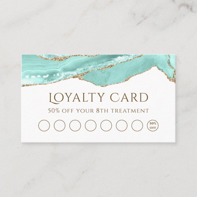 Aquamarine Agate Loyalty Card (Front)